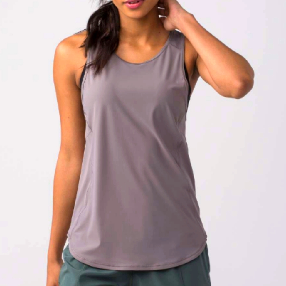 Ln Lululemon Sculpt Tank Ii Galaxy Grey Top Women's 6 S Run Yoga Euc Mesh